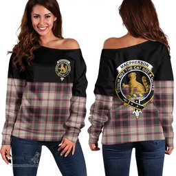 Scottish MacPherson Hunting Ancient Clan Tartan Off Shoulder Sweatshirt - Crest Special Style