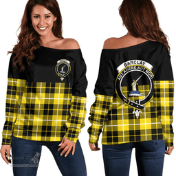 Scottish Barclay Dress Modern Clan Tartan Off Shoulder Sweatshirt - Crest Special Style