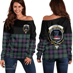 Scottish Rose Hunting Modern Clan Tartan Off Shoulder Sweatshirt - Crest Special Style