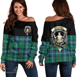 Scottish Urquhart Ancient Clan Tartan Off Shoulder Sweatshirt - Crest Special Style