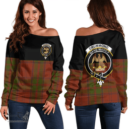 Scottish Drummond Clan Clan Tartan Off Shoulder Sweatshirt - Crest Special Style