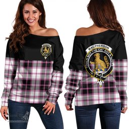 Scottish MacPherson Hunting Modern Clan Tartan Off Shoulder Sweatshirt - Crest Special Style