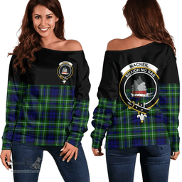 Scottish MacNeil of Colonsay Modern Clan Tartan Off Shoulder Sweatshirt - Crest Special Style