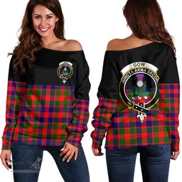 Scottish Gow Modern Clan Tartan Off Shoulder Sweatshirt - Crest Special Style