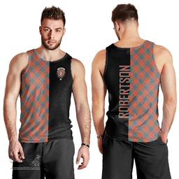 Scottish Robertson Ancient Clan Tartan Men Tank Top - Half of Me Style Scottish Plaid Tartan Plaid