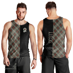 Scottish Scott Brown Ancient Clan Tartan Men Tank Top - Half of Me Style Scottish Plaid Tartan Plaid