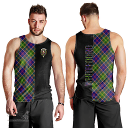 Scottish Whitefoord modern Clan Tartan Men Tank Top - Half of Me Style Scottish Plaid Tartan Plaid