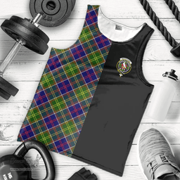 Scottish Whitefoord modern Clan Tartan Men Tank Top - Half of Me Style Scottish Plaid Tartan Plaid