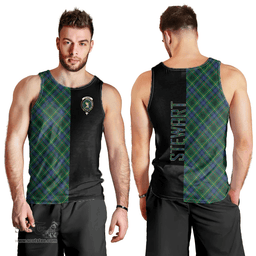 Scottish Stewart Hunting Modern Clan Tartan Men Tank Top - Half of Me Style Scottish Plaid Tartan Plaid