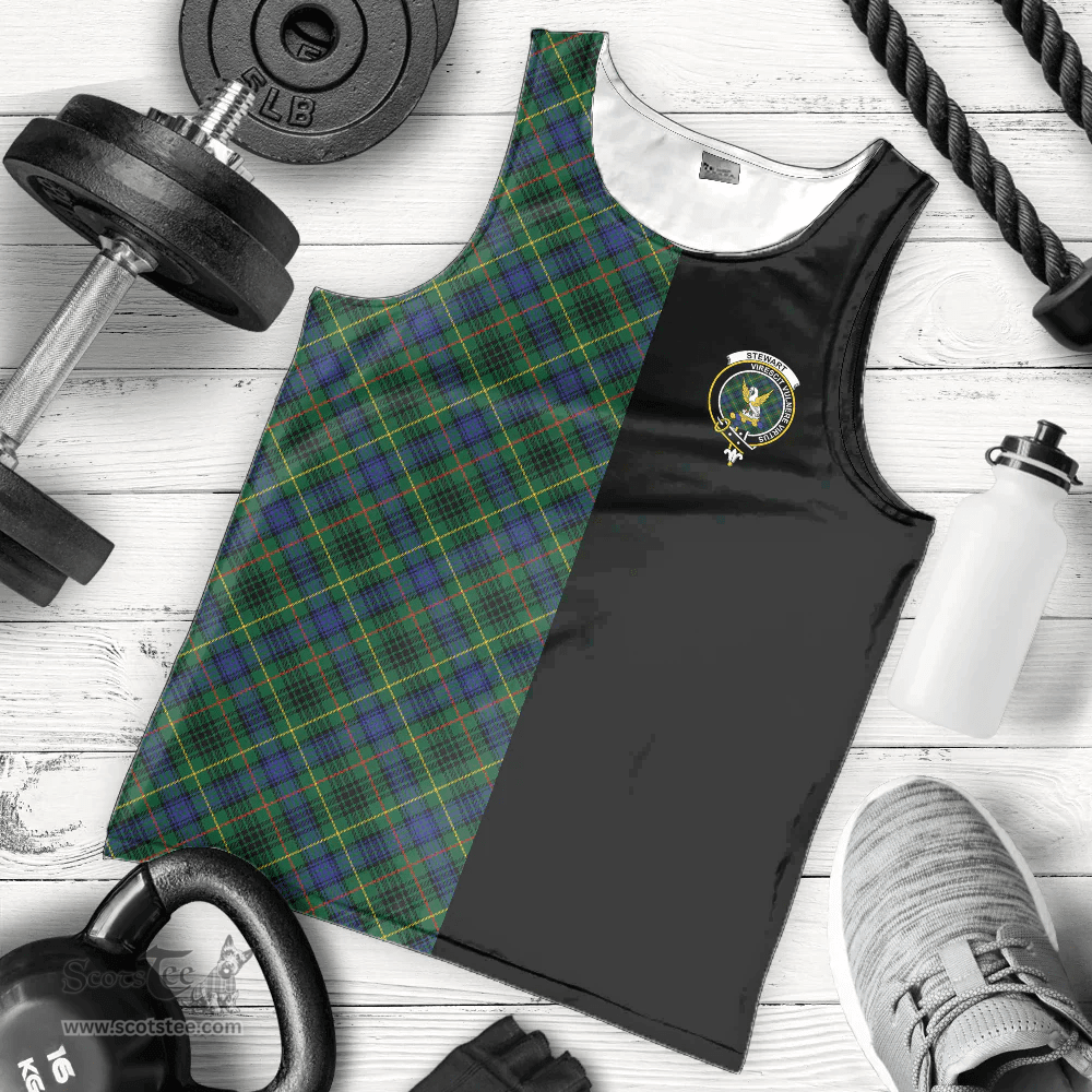Scottish Stewart Hunting Modern Clan Tartan Men Tank Top - Half of Me Style Scottish Plaid Tartan Plaid