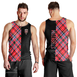 Scottish Straiton Clan Tartan Men Tank Top - Half of Me Style Scottish Plaid Tartan Plaid