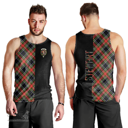 Scottish Stewart Black Clan Tartan Men Tank Top - Half of Me Style Scottish Plaid Tartan Plaid