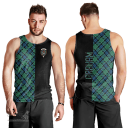 Scottish Graham of Menteith Ancient Clan Tartan Men Tank Top - Half of Me Style Scottish Plaid Tartan Plaid