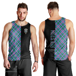Scottish Ralston Clan Tartan Men Tank Top - Half of Me Style Scottish Plaid Tartan Plaid