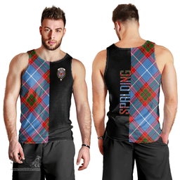 Scottish Spalding Clan Tartan Men Tank Top - Half of Me Style Scottish Plaid Tartan Plaid