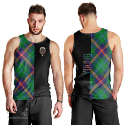 Scottish Young Modern Clan Tartan Men Tank Top - Half of Me Style Scottish Plaid Tartan Plaid