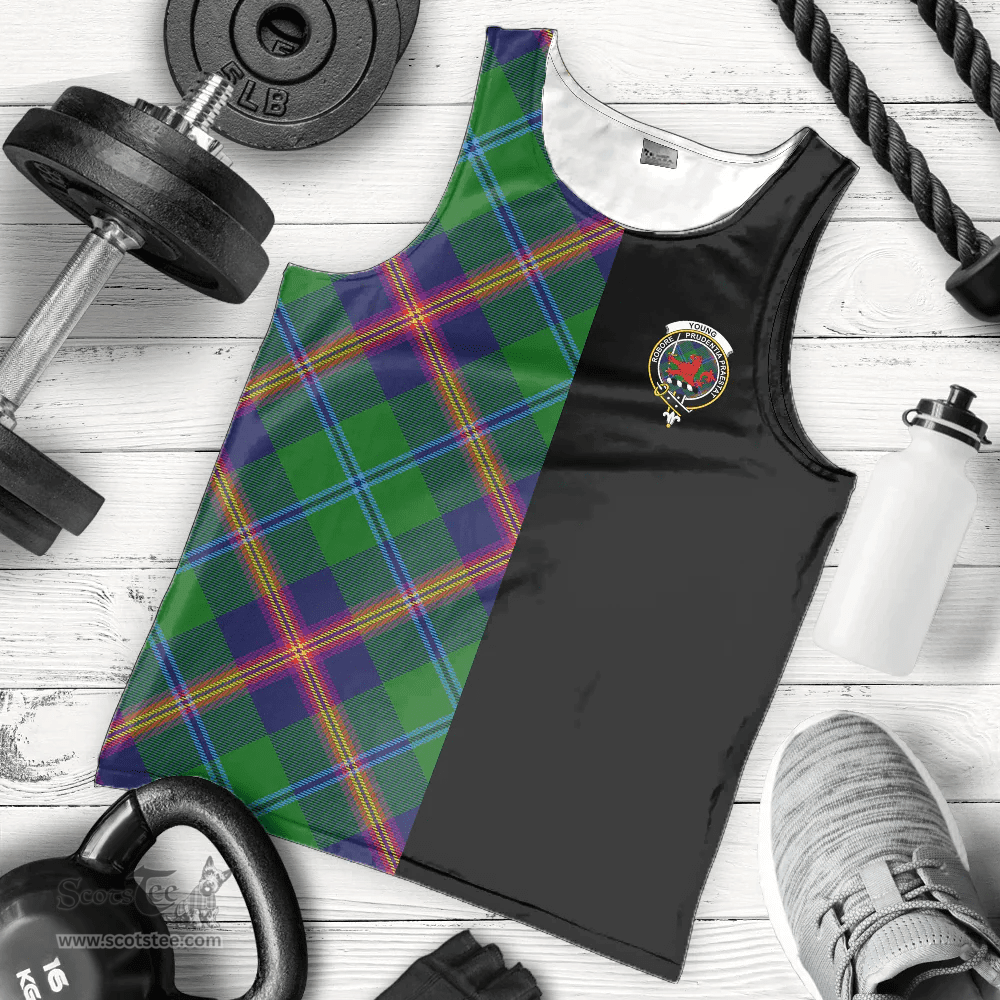 Scottish Young Modern Clan Tartan Men Tank Top - Half of Me Style Scottish Plaid Tartan Plaid