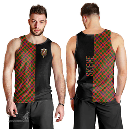 Scottish Skene Modern Clan Tartan Men Tank Top - Half of Me Style Scottish Plaid Tartan Plaid