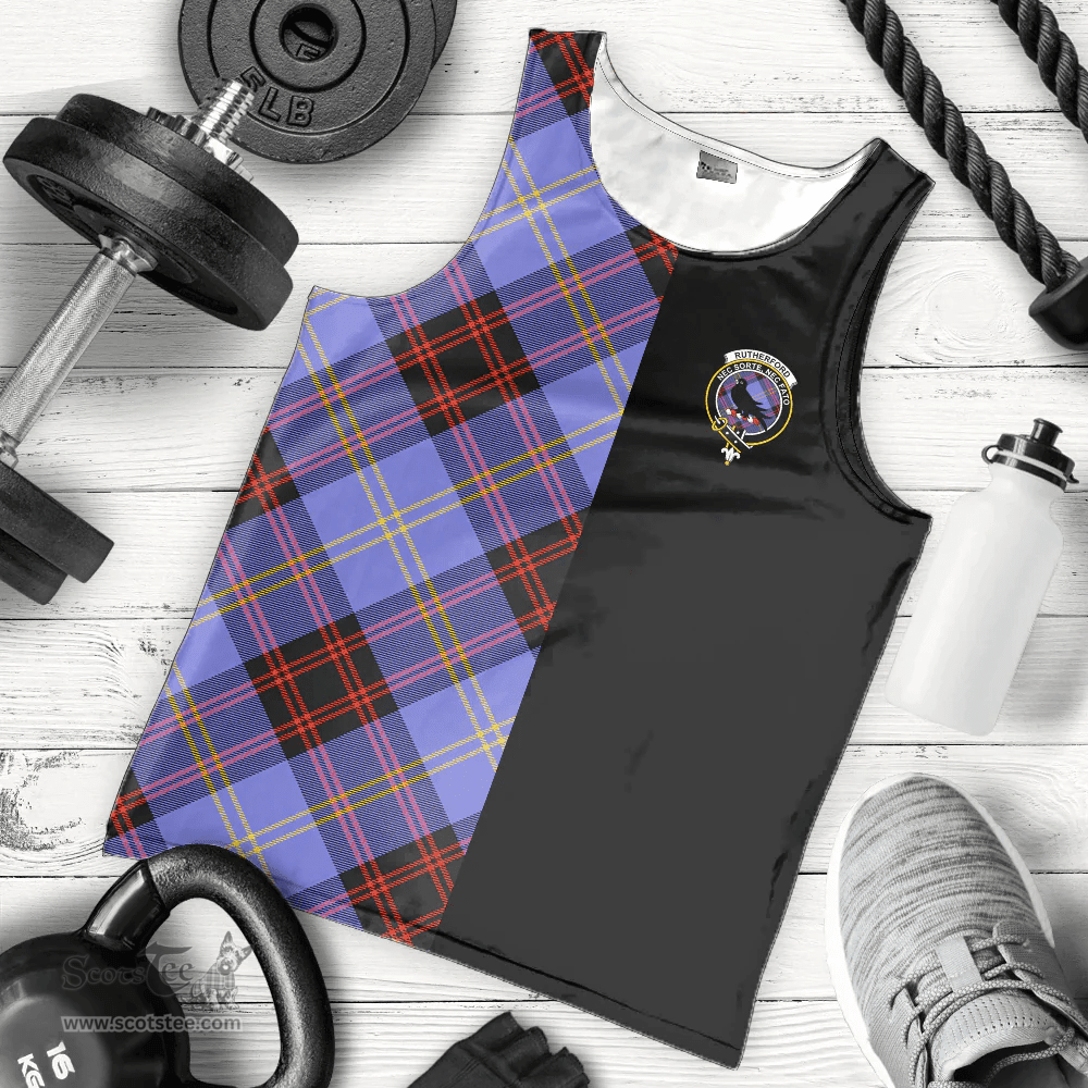 Scottish Rutherford Clan Tartan Men Tank Top - Half of Me Style Scottish Plaid Tartan Plaid