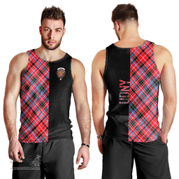 Scottish Udny Clan Tartan Men Tank Top - Half of Me Style Scottish Plaid Tartan Plaid