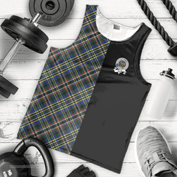 Scottish Scott Green Modern Clan Tartan Men Tank Top - Half of Me Style Scottish Plaid Tartan Plaid
