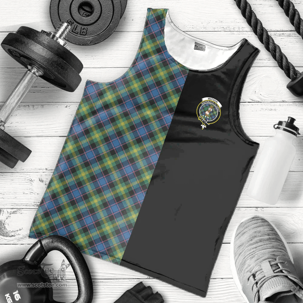 Scottish Watson Ancient Clan Tartan Men Tank Top - Half of Me Style Scottish Plaid Tartan Plaid