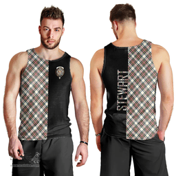 Scottish Stewart Dress Ancient Clan Tartan Men Tank Top - Half of Me Style Scottish Plaid Tartan Plaid