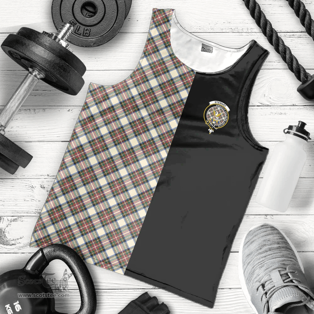 Scottish Stewart Dress Ancient Clan Tartan Men Tank Top - Half of Me Style Scottish Plaid Tartan Plaid