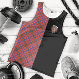 Scottish MacRae Ancient Clan Tartan Men Tank Top - Half of Me Style Scottish Plaid Tartan Plaid