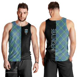 Scottish MacIntyre Hunting Ancient Clan Tartan Men Tank Top - Half of Me Style Scottish Plaid Tartan Plaid