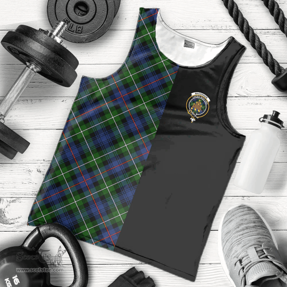 Scottish MacKenzie Modern Clan Tartan Men Tank Top - Half of Me Style Scottish Plaid Tartan Plaid
