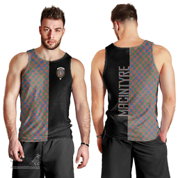 Scottish MacIntyre Ancient Clan Tartan Men Tank Top - Half of Me Style Scottish Plaid Tartan Plaid