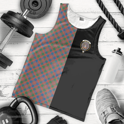 Scottish MacIntyre Ancient Clan Tartan Men Tank Top - Half of Me Style Scottish Plaid Tartan Plaid
