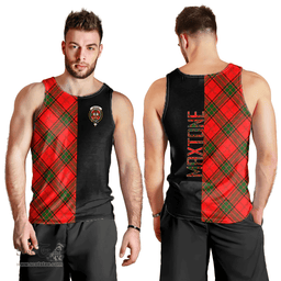 Scottish Maxtone Clan Tartan Men Tank Top - Half of Me Style Scottish Plaid Tartan Plaid