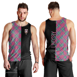 Scottish Lindsay Ancient Clan Tartan Men Tank Top - Half of Me Style Scottish Plaid Tartan Plaid
