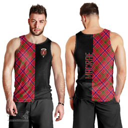 Scottish MacRae Modern Clan Tartan Men Tank Top - Half of Me Style Scottish Plaid Tartan Plaid