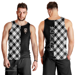 Scottish MacFarlane Black _ White Clan Tartan Men Tank Top - Half of Me Style Scottish Plaid Tartan Plaid