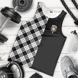 Scottish MacFarlane Black _ White Clan Tartan Men Tank Top - Half of Me Style Scottish Plaid Tartan Plaid