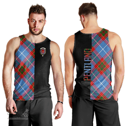 Scottish Pentland Clan Tartan Men Tank Top - Half of Me Style Scottish Plaid Tartan Plaid
