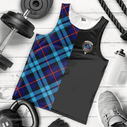 Scottish MacCorquodale Clan Tartan Men Tank Top - Half of Me Style Scottish Plaid Tartan Plaid