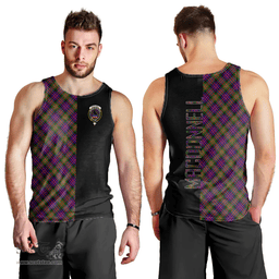 Scottish MacDonnell of Glengarry Modern Clan Tartan Men Tank Top - Half of Me Style Scottish Plaid Tartan Plaid