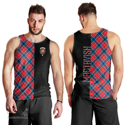 Scottish MacTavish Modern Clan Tartan Men Tank Top - Half of Me Style Scottish Plaid Tartan Plaid