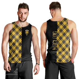 Scottish MacLeod of Lewis Ancient Clan Tartan Men Tank Top - Half of Me Style Scottish Plaid Tartan Plaid