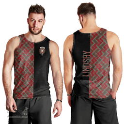 Scottish Lindsay Weathered Clan Tartan Men Tank Top - Half of Me Style Scottish Plaid Tartan Plaid