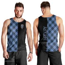 Scottish MacKay Blue Clan Tartan Men Tank Top - Half of Me Style Scottish Plaid Tartan Plaid