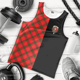 Scottish MacNab Modern Clan Tartan Men Tank Top - Half of Me Style Scottish Plaid Tartan Plaid