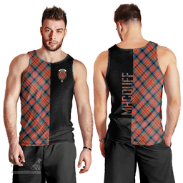 Scottish MacDuff Ancient Clan Tartan Men Tank Top - Half of Me Style Scottish Plaid Tartan Plaid
