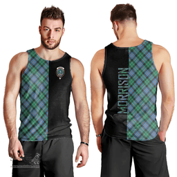 Scottish Morrison Ancient Clan Tartan Men Tank Top - Half of Me Style Scottish Plaid Tartan Plaid