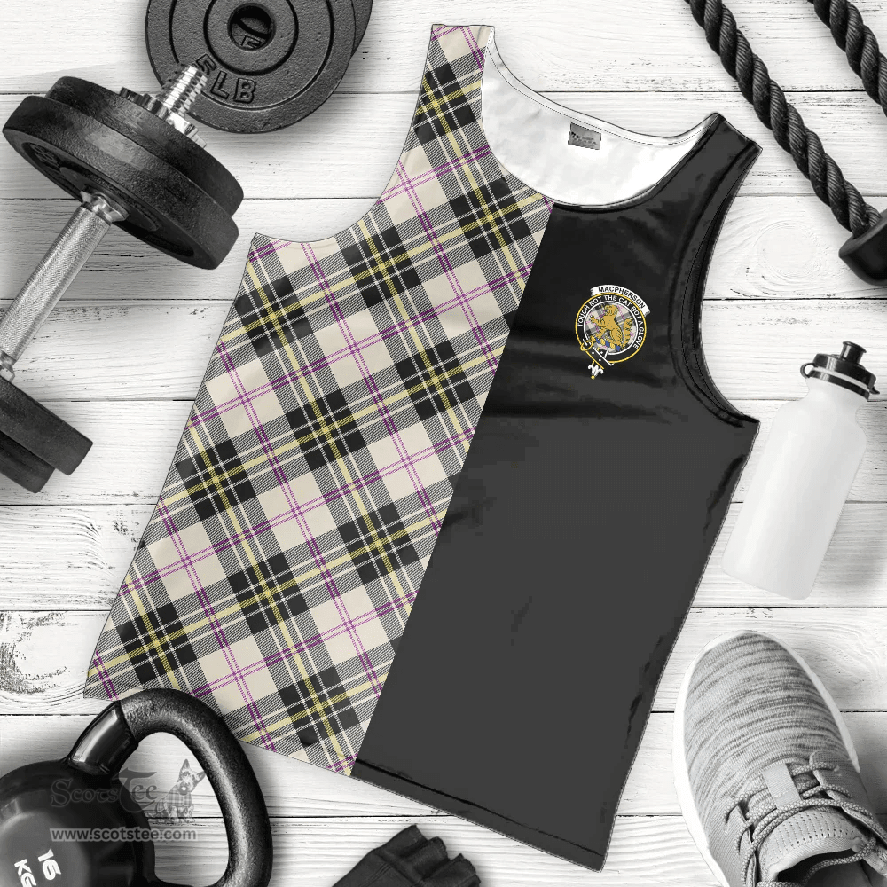 Scottish MacPherson Dress Ancient Clan Tartan Men Tank Top - Half of Me Style Scottish Plaid Tartan Plaid