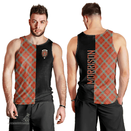 Scottish Morrison Red Ancient Clan Tartan Men Tank Top - Half of Me Style Scottish Plaid Tartan Plaid